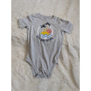 Garanimals Gray Bodysuit with Tropical Print Busy Doing Nothing Size 24 Months